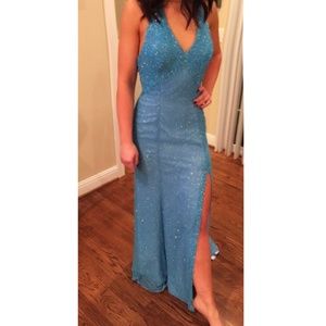 Blue Prom  Pageant Sequin Dress 10